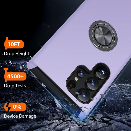 Husă pentru Samsung Galaxy S24 ULTRA, inel multifuncțional 360°, Protecție Militară Antișoc, Purple [4]