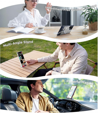 Husă pentru Samsung Galaxy S24 ULTRA, MagSafe, Protecție standard Militar, cu Suport Metalic Încorporat, Negru [7]