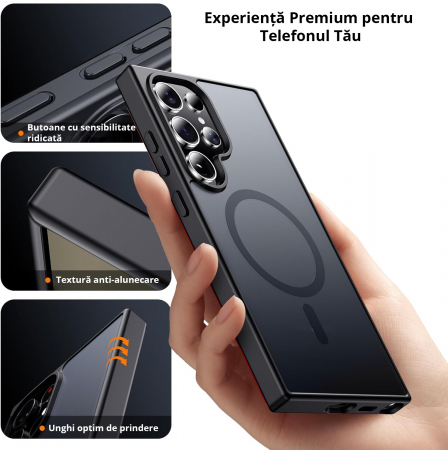 Husă pentru Samsung Galaxy S24 ULTRA, MagSafe, ultra slim, Antișoc, Negru [5]