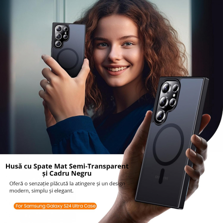Husă pentru Samsung Galaxy S24 ULTRA, MagSafe, ultra slim, Antișoc, Negru [7]