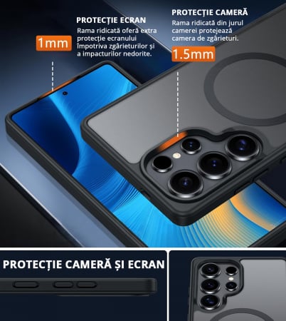 Husă pentru Samsung Galaxy S25 ULTRA, MagSafe, ultra slim, Antișoc, Negru [3]