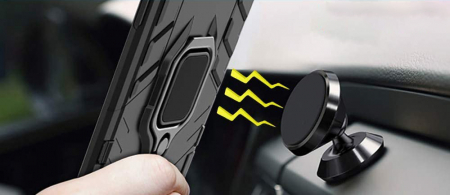 Husa pentru Xiaomi Redmi Note 11, Hybrid Antisoc, carcasa cu inel rotativ 360 si Kickstand, Negru [4]