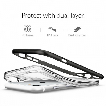 Husa protectie Iphone 7 Plus cu Kickstand magnetic, Transparenta / Rose-gold [3]