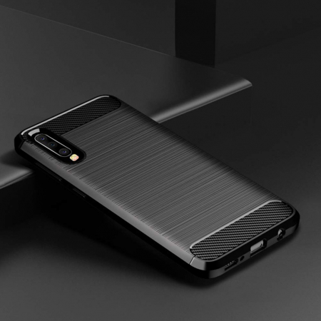 Husa Samsung Galaxy A50, Slim Armor Carbon, carcasa spate Antisoc, Negru [2]