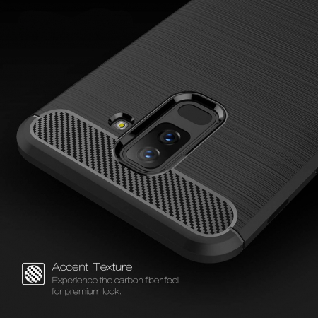 Husa Samsung Galaxy A6 (2018), Slim Armor Carbon, carcasa spate Antisoc, Negru [1]