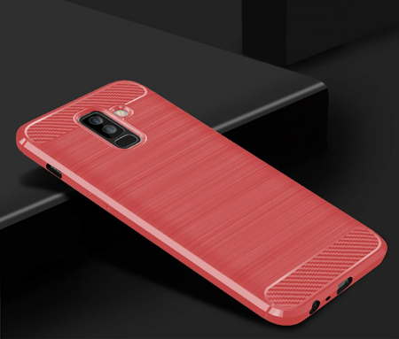 Husa Samsung Galaxy A6 2018 PLUS, Slim Armor Carbon, carcasa spate Antisoc, Rosu [1]