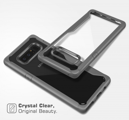 Husa Samsung Galaxy Note 8, Hybrid Antisoc, carcasa spate, slim, hardcase, Gri [2]