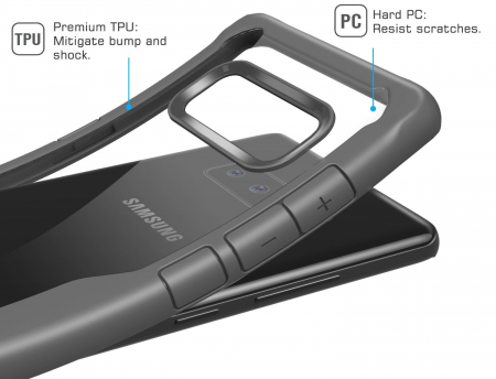 Husa Samsung Galaxy Note 8, Hybrid Antisoc, carcasa spate, slim, hardcase, Gri [5]