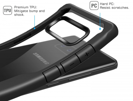 Husa Samsung Galaxy Note 8, Hybrid Antisoc, carcasa spate, slim, hardcase, Negru [5]