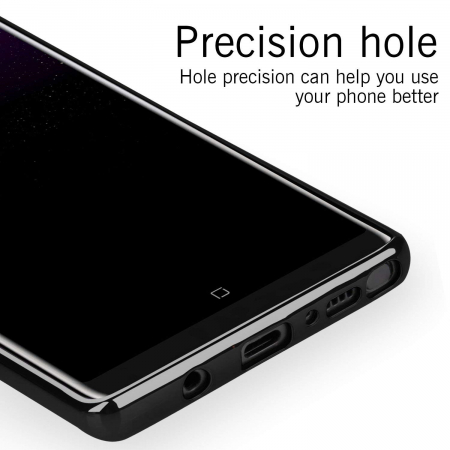 Husa Samsung Galaxy Note 8, Silicon ultraslim, cu spate transparent si cadru, Negru [2]