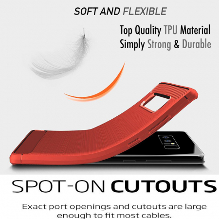 Husa Samsung Galaxy Note 8, Slim Armor Carbon, carcasa spate Antisoc, Rosu [3]