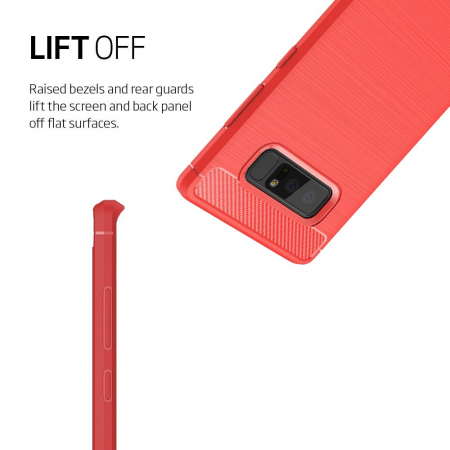 Husa Samsung Galaxy Note 8, Slim Armor Carbon, carcasa spate Antisoc, Rosu [4]