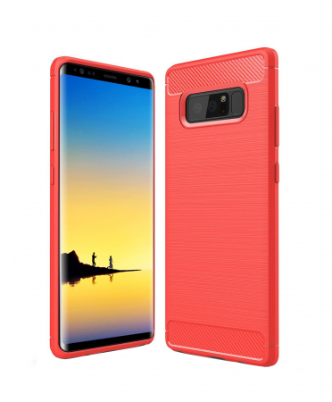 Husa Samsung Galaxy Note 8, Slim Armor Carbon, carcasa spate Antisoc, Rosu [0]