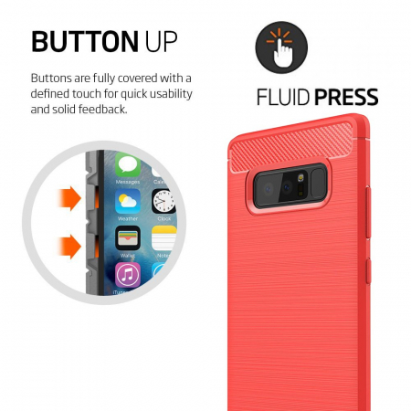 Husa Samsung Galaxy Note 8, Slim Armor Carbon, carcasa spate Antisoc, Rosu [5]