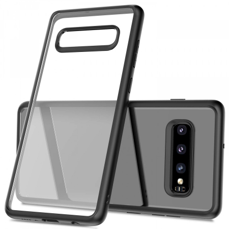 Huse Samsung Galaxy S10 - Husa Samsung Galaxy S10, carcasa spate Hybrid ultra slim, Antisoc, hardcase, Negru