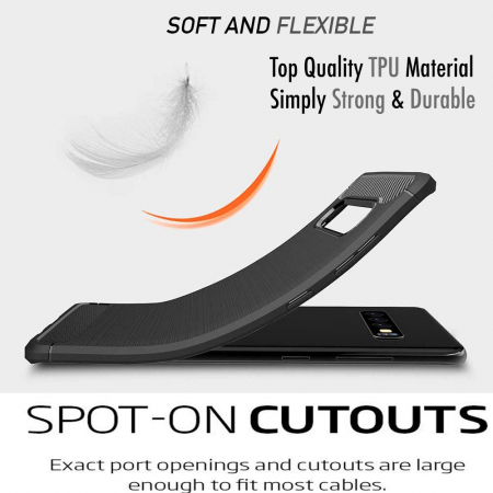 Husa Samsung Galaxy S10, Slim Armor Carbon, carcasa spate Antisoc, Negru [4]