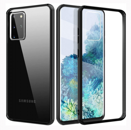 Husa Samsung Galaxy S20, Hybrid Antisoc, carcasa spate PC cu cadru, Negru [4]