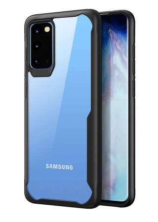 Mobilesmart - Husa Samsung Galaxy S20 PLUS, Hybrid Antisoc, carcasa spate PC cu cadru TPU dur, Negru