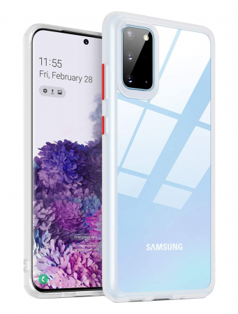 Huse Samsung Galaxy S20 - Husa Samsung Galaxy S20, MobileSmart , Hybrid ultra slim, carcasa spate Antisoc, hardcase, Alb
