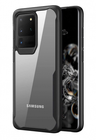 Mobilesmart - Husa Samsung Galaxy S20 ULTRA, Hybrid Antisoc, carcasa spate PC cu cadru TPU dur, Negru