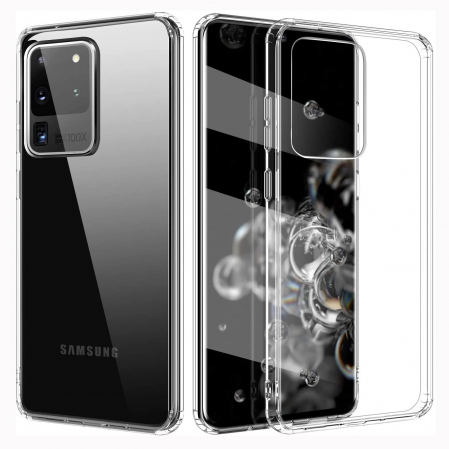 Husa Samsung Galaxy S20 ULTRA, Hybrid Antisoc, carcasa spate PC cu cadru, Transparent [4]