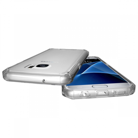 Husa Samsung Galaxy S7, Hybrid Antisoc, carcasa spate PC transparenta cu cadru, Transparent [2]