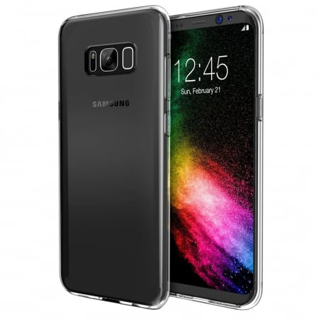 Mobilesmart - Husa Samsung Galaxy S8 PLUS, Hybrid Antisoc, carcasa spate PC cu cadru, hardcase, Transparent