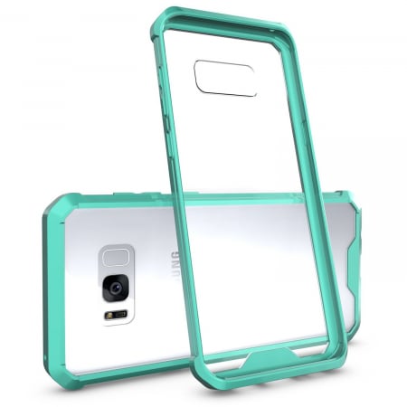 Huse Samsung - Husa Samsung Galaxy S8 PLUS, Hybrid Antisoc, carcasa spate PC transparenta cu cadru, Verde