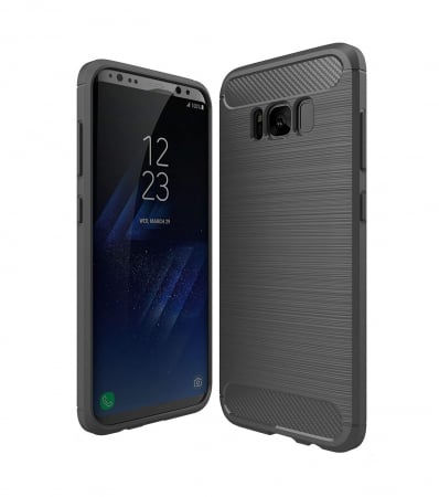 Huse Samsung Galaxy S8 Plus - Husa Samsung Galaxy S8 PLUS, Slim Armor Carbon, carcasa spate Antisoc, Gri