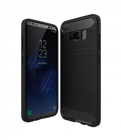 Husa Samsung Galaxy S8 PLUS, Slim Armor Carbon, carcasa spate Antisoc, Negru [0]
