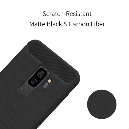 Husa Samsung Galaxy S9, Slim Armor Carbon, carcasa spate Antisoc, Negru [3]