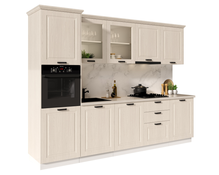 Bucatarie Athena 3.03 MDF lemn alb 303x223x60cm [11]