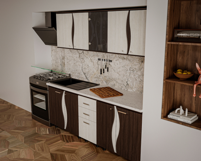 Bucătărie CIP 3S C1 Wenge Alb Hacienda [2]