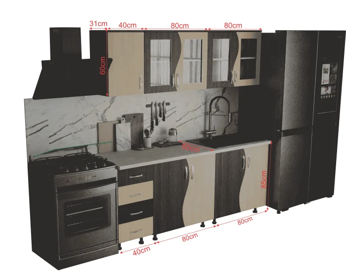 Bucătărie CIP S Wenge Mesteacăn 2m [6]