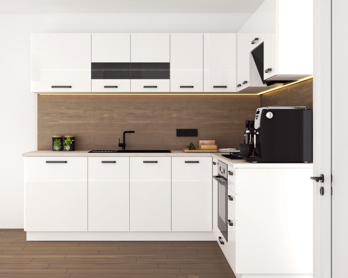 Bucatarie Daria colt V2 Alb lucios [3]