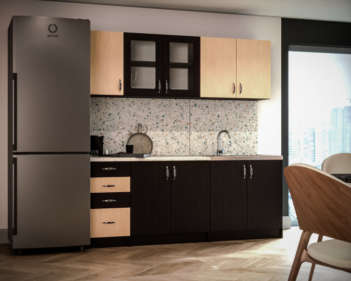 Bucatarie Mira Ro 2.0m, Wenge + Mesteacan [4]