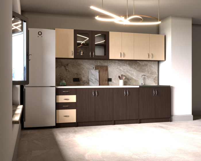 Bucatarie Mira Ro 2.6m, Wenge + Mesteacan [3]