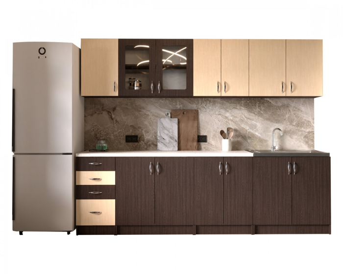 Bucatarie Mira Ro 2.6m, Wenge + Mesteacan [7]