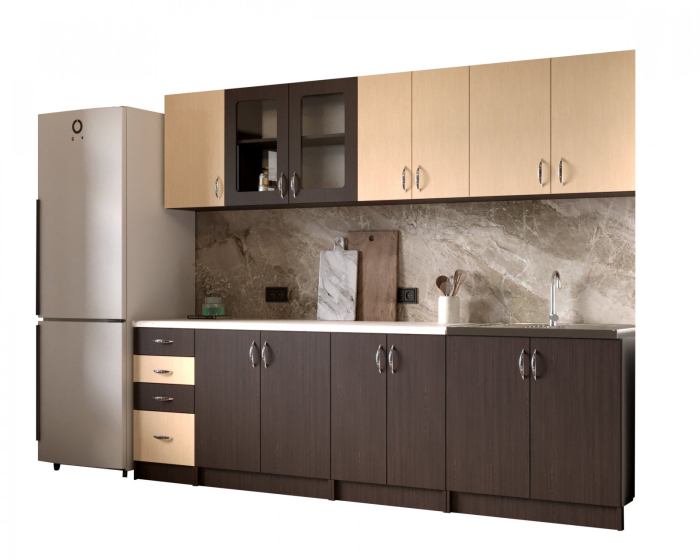 Bucatarie Mira Ro 2.6m, Wenge + Mesteacan [6]