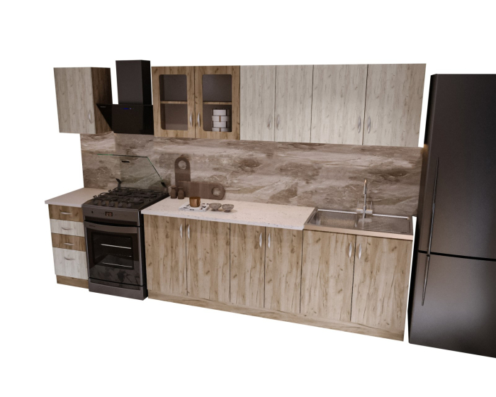 Bucatarie Mira Ro, 260x60x200 cm, K001 + K002 [5]