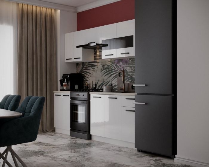 Bucatarie Petra, 240x60x200cm, Alb [4]