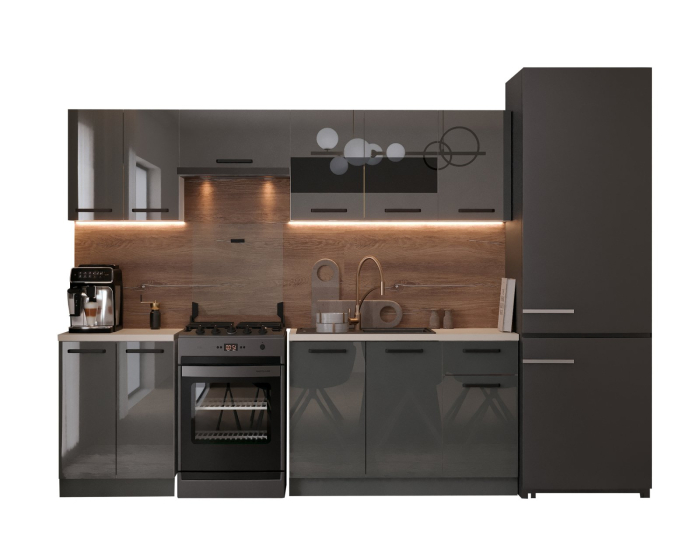 Bucatarie Petra, 240x60x200cm, Antracit [5]