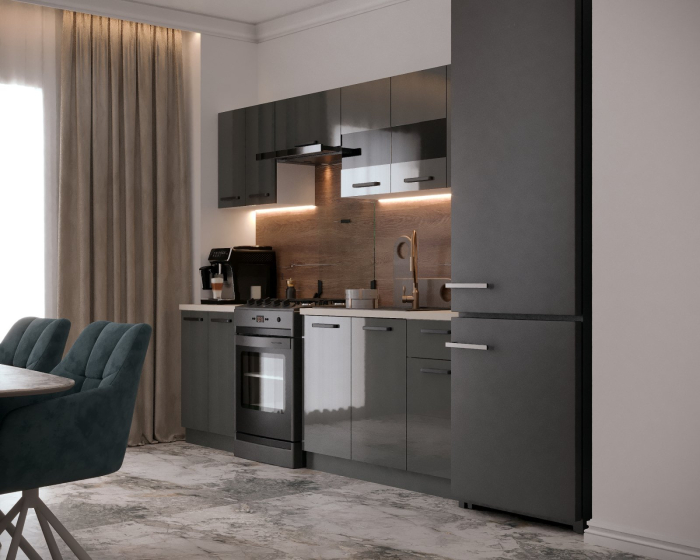 Bucatarie Petra, 240x60x200cm, Antracit [2]