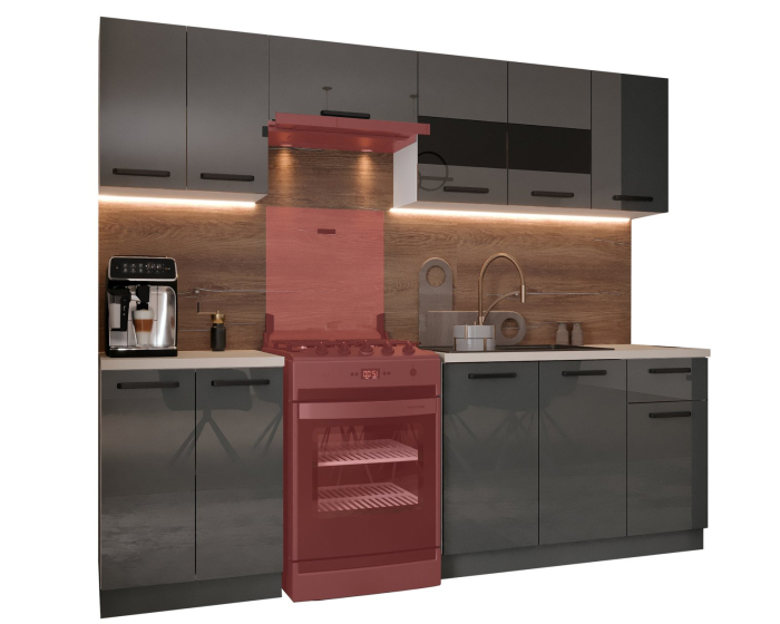 Bucatarie Petra, 240x60x200cm, Antracit [6]