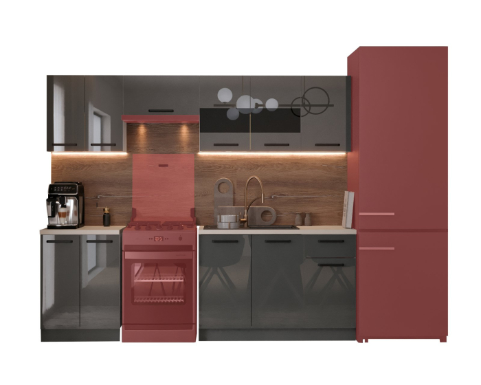Bucatarie Petra, 240x60x200cm, Antracit [7]