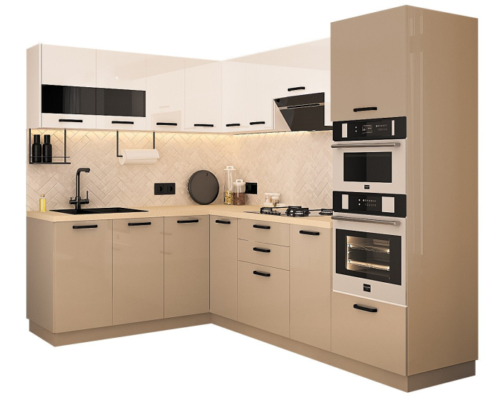 Bucatarie Petra Colt V1 Alb+Cappuccino [4]