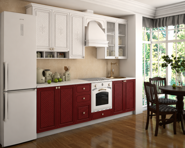 Bucătărie Versailles MDF Roșu 2,6 m [2]