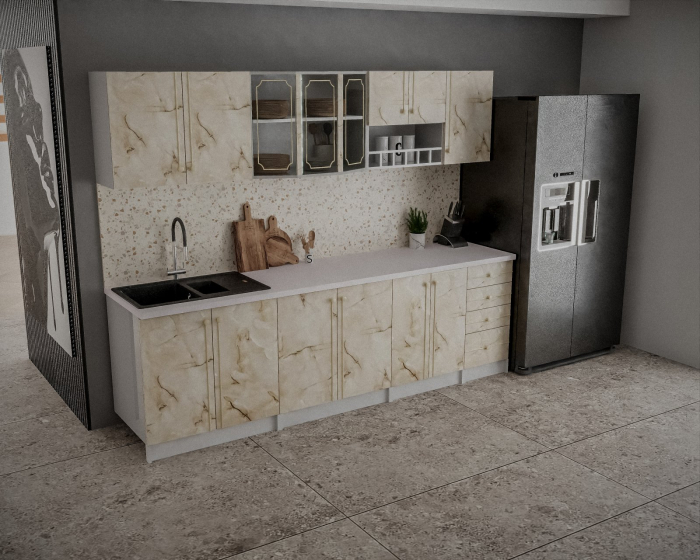 Bucatarie Victoria, 260 x 32 / 60 x 200 cm, Marmura [4]