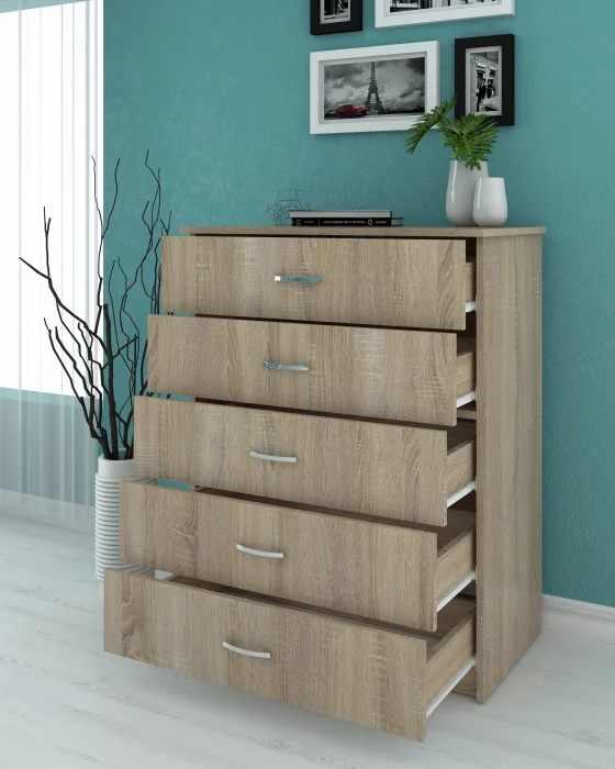 Comoda 5 Sertare Sonoma [2]