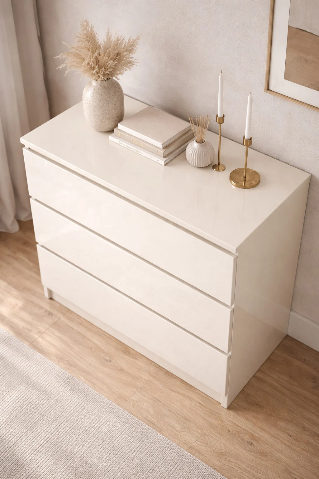 Comoda Aria 3 sertare Alb 70x40x77 cm [4]